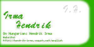 irma hendrik business card